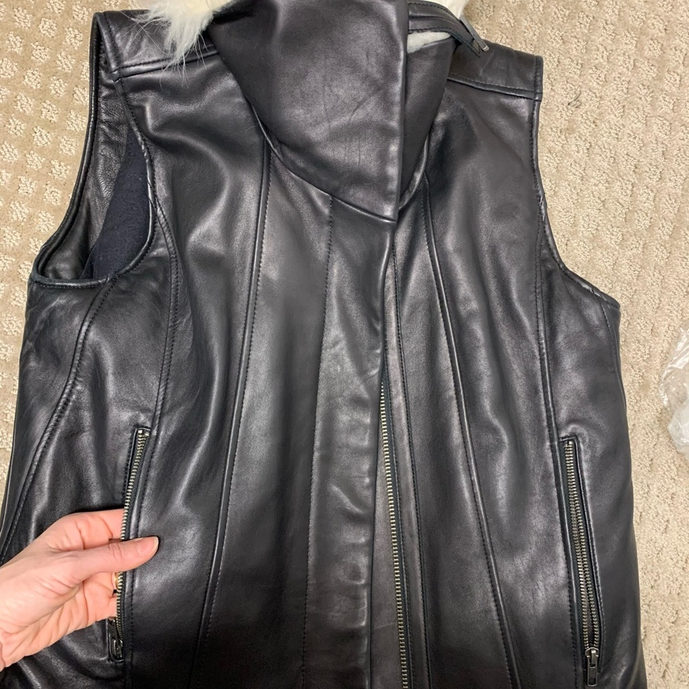 Helmut Lang Goat fur thick leather vest - Picture 3 of 4